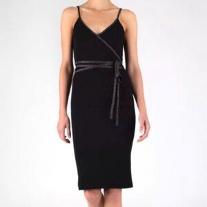 NWT ATM Anthony Thomas Melillo Modal Wrap Dress in Black, Size M